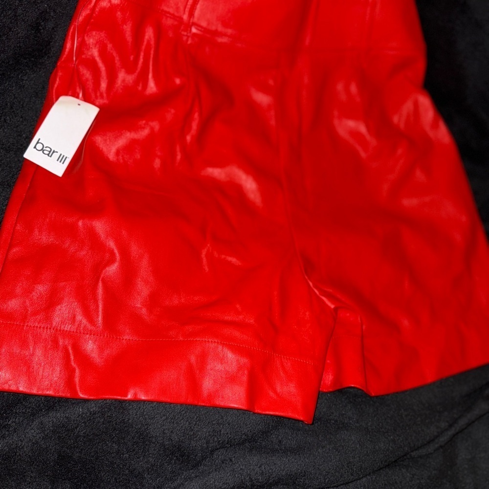 Bar III High Waist Red Women's Shorts - Picture 9 of 13
